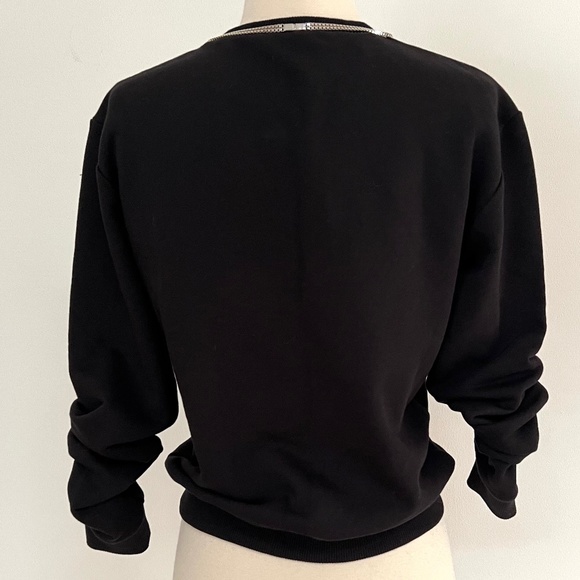 $1495 Saint Laurent Cotton Jersey Top with Necklace embellishment Black - Picture 2 of 10